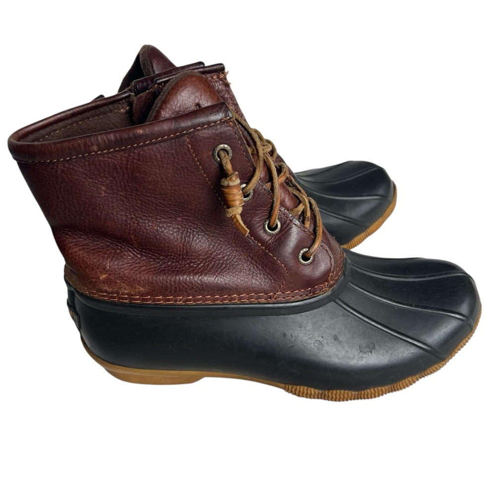 Sperry Top Sider Saltwater Duck Boots Women’s 7M Brown Rain Snow Boot STS91176